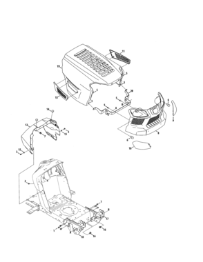 Hood/bumper Diagram and Parts List for 247203732  Craftsman Lawn Tractor