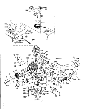 Basic Engine Diagram and Parts List for 143176042  Craftsman Engine