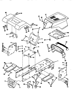 Chassis And Enclosures Diagram and Parts List for 917256410  Craftsman Lawn Tractor