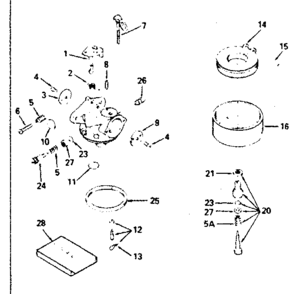 Carburetor Diagram and Parts List for 143786072  Craftsman Engine