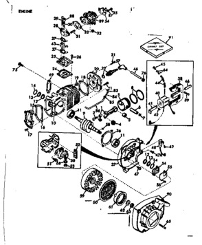 Engine Breakdown Diagram and Parts List for 917352133  Craftsman Chainsaw