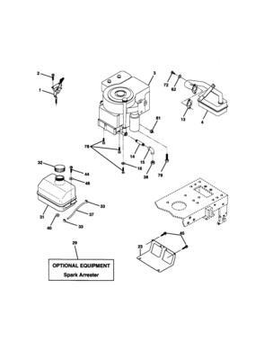 Engine Diagram and Parts List for 917270680  Craftsman Lawn Tractor