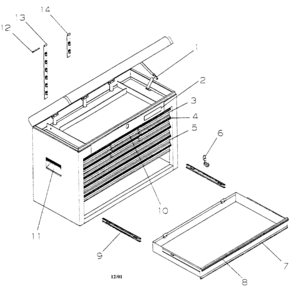Tool Chest Diagram and Parts List for 706V5044CH1  Craftsman Tool Stand & Cart