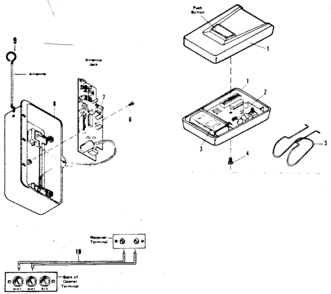 Radio Controls Diagram and Parts List for 139664986  Craftsman Garage Door Opener