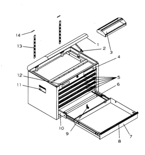Chest Diagram and Parts List for 706593150  Craftsman Tool Stand & Cart