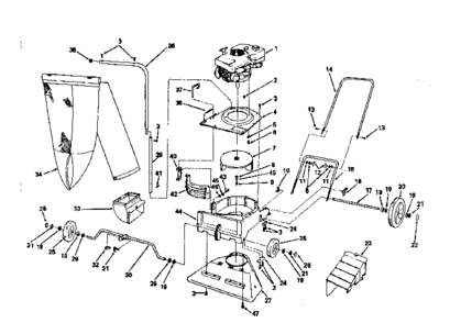 Replacement Parts Diagram and Parts List for 11379900  Craftsman Chipper Shredder