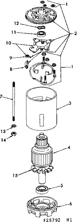 Traction Drive Motor Diagram and Parts List for 91725792  Craftsman Lawn Tractor