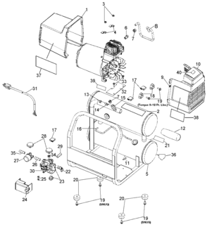 Default Diagram and Parts List for 919-15445 Type 0 Craftsman Compressor