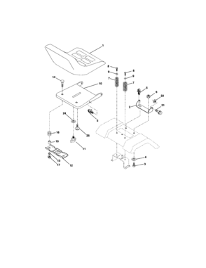 Seat Assembly Diagram and Parts List for 917273390  Craftsman Lawn Tractor