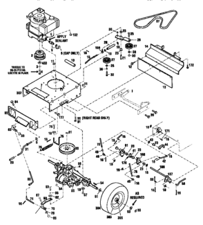 Drive Assembly Diagram and Parts List for 987889000  Craftsman Lawn Mower