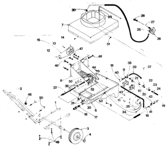 Main Frame Diagram and Parts List for 471447240  Craftsman Pressure Washer