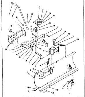 42" Snow Blade Kit Diagram and Parts List for 53696360  Craftsman Lawn Mower
