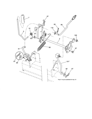 Lift Assembly Diagram and Parts List for 917988270  Craftsman Lawn Tractor