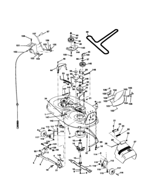 Mower Deck Diagram and Parts List for 917277050  Craftsman Lawn Tractor