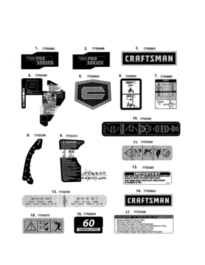 Decals Diagram and Parts List for 247204241  Craftsman Engine