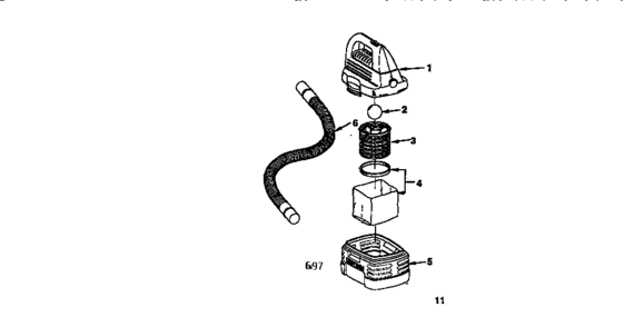 2 Gallon Wet/dry Vac Diagram and Parts List for 113177110  Craftsman Filters & Accessories