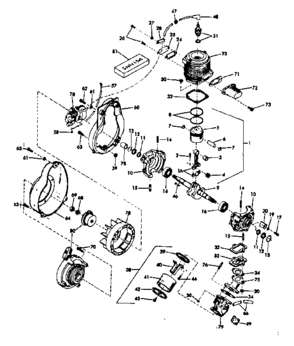 Crankshaft Diagram and Parts List for 91760037  Craftsman Chainsaw