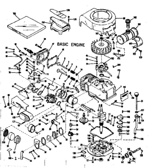 Basic Engine Diagram and Parts List for 143103060  Craftsman Engine