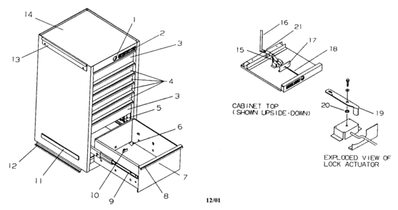 Tool Chest Diagram and Parts List for 706654391  Craftsman Tool Stand & Cart