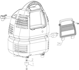 Default Diagram and Parts List for 919-15309 Type 1 Craftsman Compressor