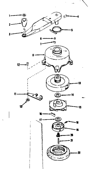 Ratchet Self Starter No.30067 Diagram and Parts List for 143104040  Craftsman Engine