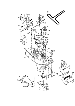 Mower Deck Diagram and Parts List for 917270512  Craftsman Lawn Tractor