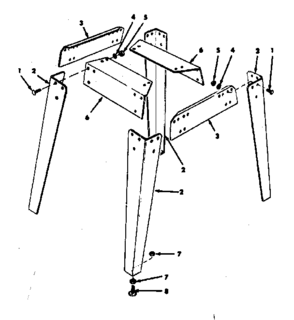 Leg Set Diagram and Parts List for 11329855  Craftsman Power Motor