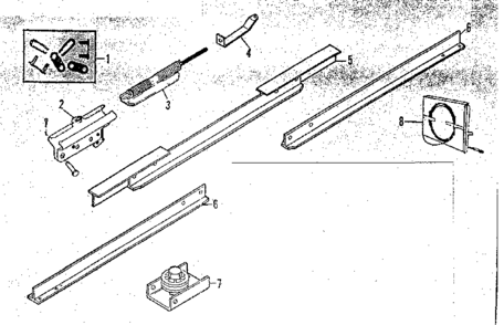 Rail Assembly Diagram and Parts List for 13953310  Craftsman Garage Door Opener