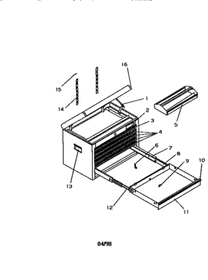 Unit Parts Diagram and Parts List for 706659160  Craftsman Tool Stand & Cart