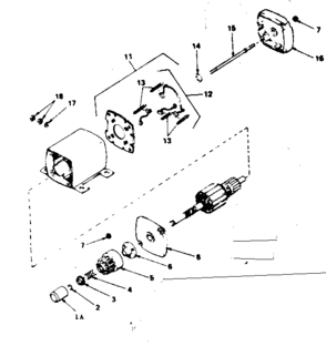 Starter Motor No. 33606 Diagram and Parts List for 143256032  Craftsman Engine