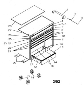 Mobile Cart Diagram and Parts List for 706597280  Craftsman Tool Stand & Cart