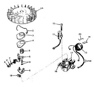 Magneto No. 610690a Diagram and Parts List for 143571122  Craftsman Engine