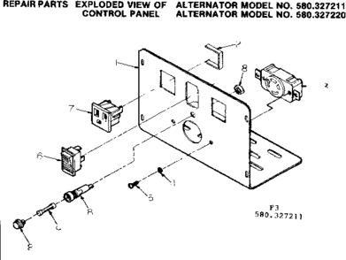 Control Panel Diagram and Parts List for 580327211  Craftsman Engine