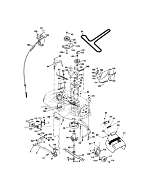 Mower Deck Diagram and Parts List for 917273522  Craftsman Lawn Tractor