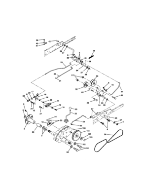 Ground Drive Diagram and Parts List for 917276071  Craftsman Lawn Tractor