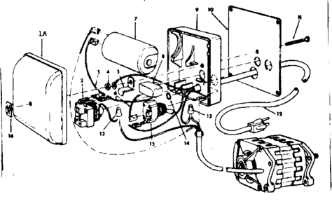 Motor & Control Box Asm Diagram and Parts List for 11324210  Craftsman Saw