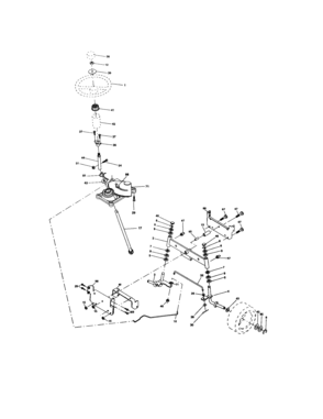 Steering Assembly Diagram and Parts List for 917273353  Craftsman Lawn Tractor