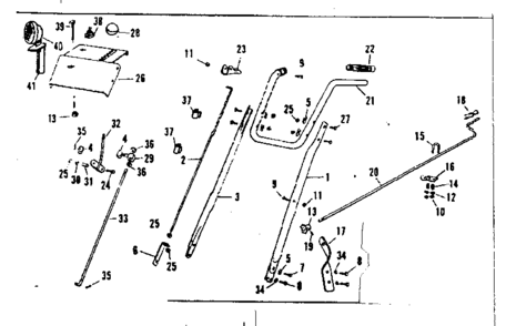 Handle Assembly Diagram and Parts List for 53682563  Craftsman Snow Blower