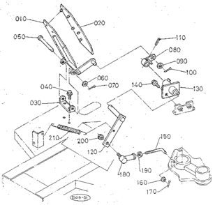 Accel, Pedal Diagram and Parts List for 3904  Craftsman Lawn Mower