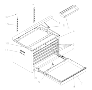 Tool Chest Diagram and Parts List for 706597185  Craftsman Tool Stand & Cart