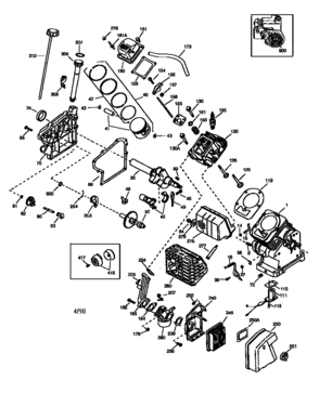 Basic Engine Diagram and Parts List for 143986003  Craftsman Engine