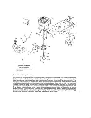 Engine Diagram and Parts List for 917250821  Craftsman Lawn Tractor