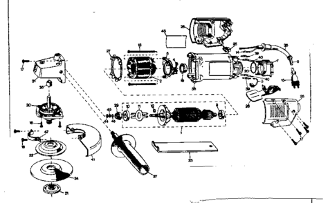 Sears Angle Grinder Diagram and Parts List for 900276990  Craftsman Grinder