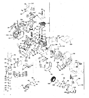 Basic Engine Diagram and Parts List for 143586052  Craftsman Engine