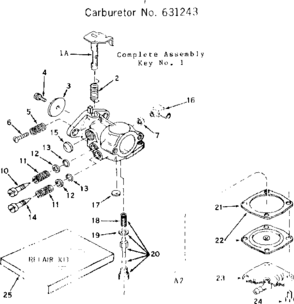 Replacement Parts Diagram and Parts List for 143184152  Craftsman Engine
