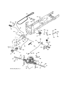 Ground Drive Diagram and Parts List for 917989250  Craftsman Lawn Tractor