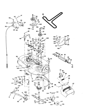 Mower Deck Diagram and Parts List for 917253870  Craftsman Lawn Tractor