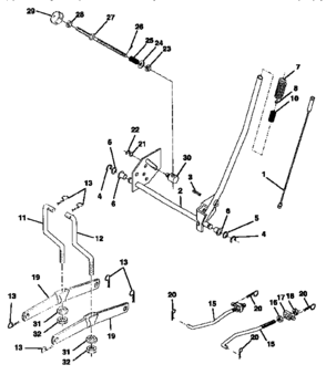 Mower Lift Diagram and Parts List for 917257645  Craftsman Engine