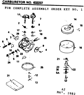 Replacement Parts Diagram and Parts List for 143406092  Craftsman Engine