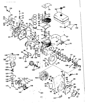 Basic Engine Diagram and Parts List for 143589022  Craftsman Engine